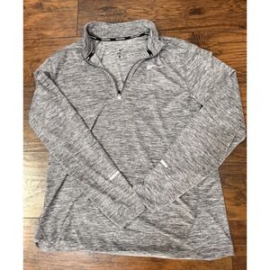 Nike Element Dri-Fit Half Zip Running Top Size L Heather Gray